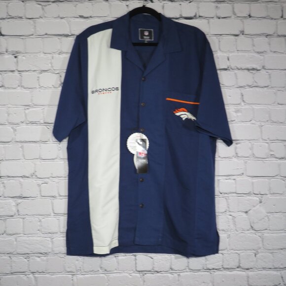 NWT - Men's Denver Broncos Strike Bowling Shirt - Navy Blue - Picture 5 of 6